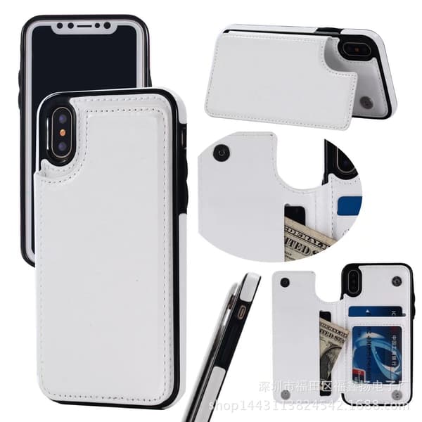 Etui til iPhone 13 Hvit Flip Lommebok med Kortholder