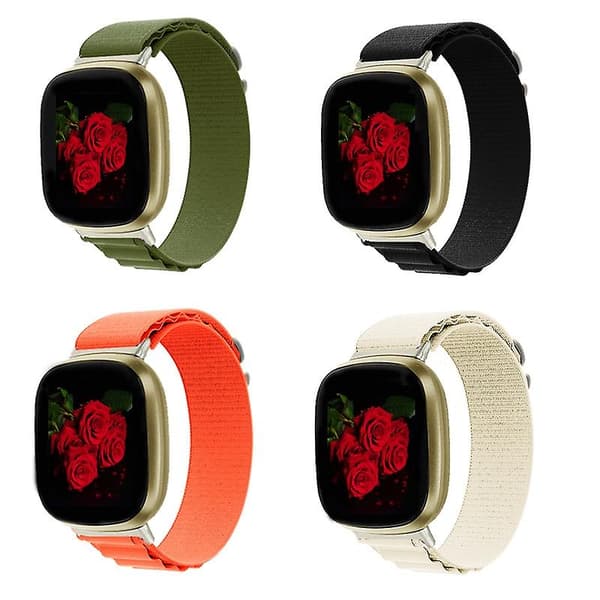 Nylon Armband kompatibelt med Fitbit Versa 3 / Sense kompatibelt med Fitbit Versa 3 / Sense