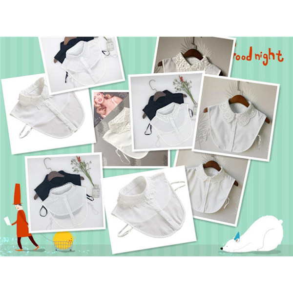 Dame falsk krage Avtakbar halv Trendy Klær Tilbehør Square Collar White