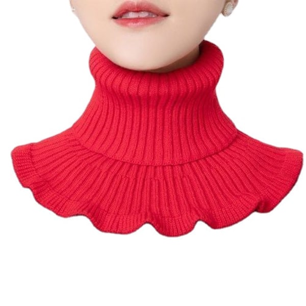 Dam falsk krage Höst och Vinter Varmt Cervicalstöd One red [soft and skin-friendly]]