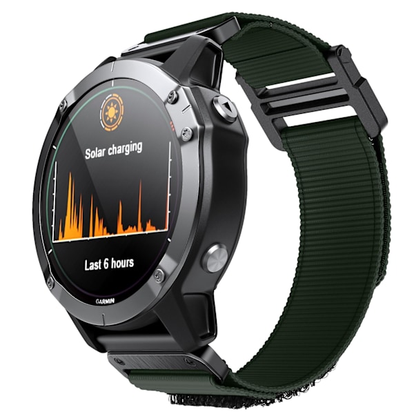 Armygrøn Armygrøn Nylon Urrem kompatibel med Garmin Fenix 7x