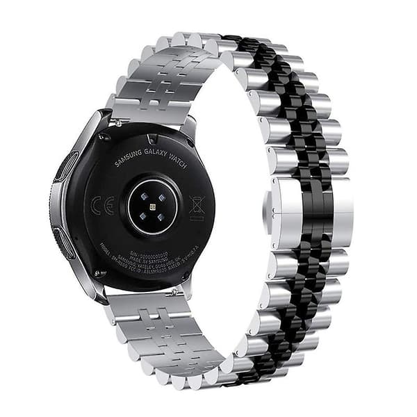 Sølv Sort Sølv Sort Urrem 22mm kompatibel med Huawei Watch Gt 2 46mm