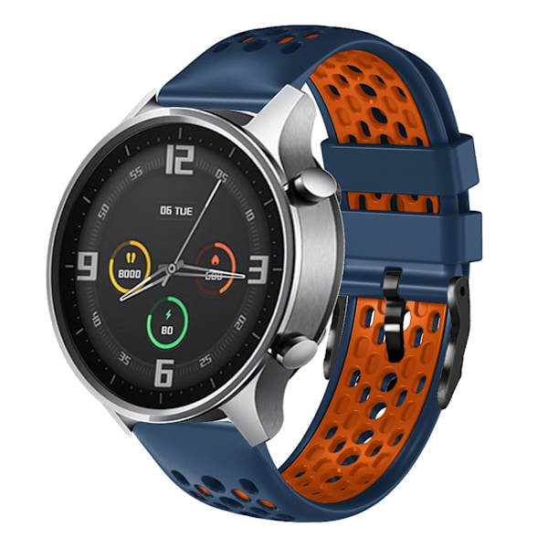 Midnattsblå Orange Midnattsblå Orange Andningsbart Silikonarmband kompatibelt med Xiaomi Mi Watch Color