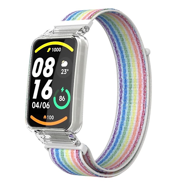Fargerikt PC-deksel + Nylon Loop-stropp kompatibel med Xiaomi Mi Band 7 Pro