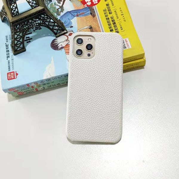 Etui til iPhone 16plus Hvid Pebbled Half Pack