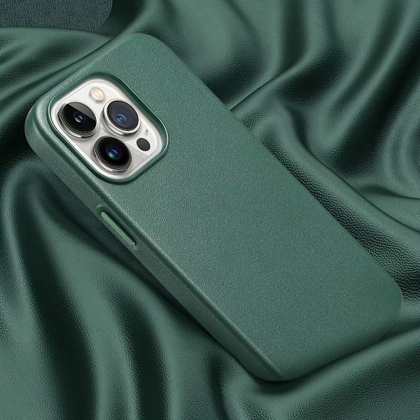 Etui til iPhone 15 Pro magnetisk fyrgrønt læder Magnetisk officiel