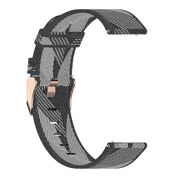 Grå Grå Stribet Vævet Nylon Urrem Kompatibel med Xiaomi Mi Watch Color, Garmin Vivoactive 4