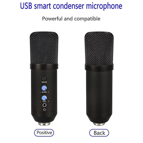 Ny Bm700 kondensatormikrofon med bomarm USB kompatibel med inspelning/podcasting C