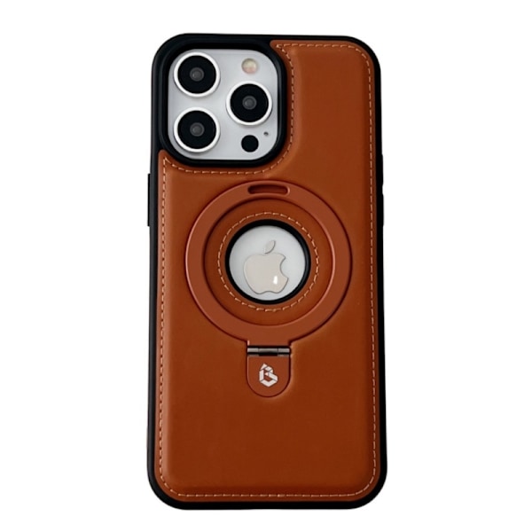 Kotelo iPhone 15 Pro Max 6,7 tuumalle, vaaleanruskea, sopii magneettiselle nahkakuvioiselle jalustalle