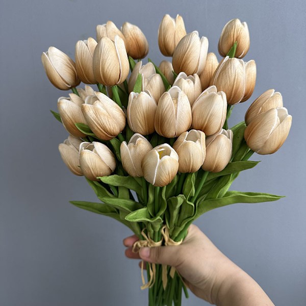 PU Tulppaanikimppu Hääkoriste Tekokukat Kodin Sisustus 7 mini tulips pink