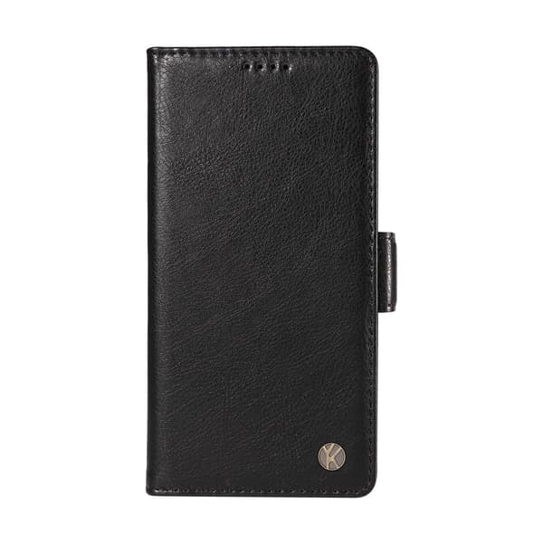 Etui til iPhone 14 Pro Max sort Pebbled Side Buckle Frosted Wallet med kortholder