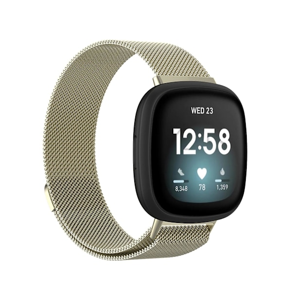 Samppanjakulta Samppanjakulta yhteensopiva Fitbit Versa 3 Milanese -rannekkeen kanssa, Koko: s 202mm