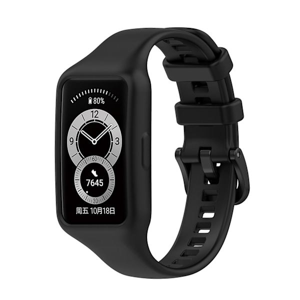 Sort Sort Silikone Urrem kompatibel med Huawei Band 7