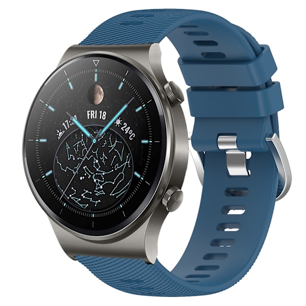 Blått Mjukt Silikonarmband kompatibelt med Huawei Gt2 Pro