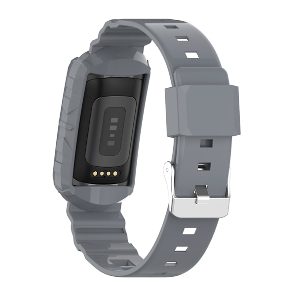 Grå Grå Silikone One Body Armor Urrem kompatibel med Fitbit Charge 4 kompatibel med Fitbit Charge 4