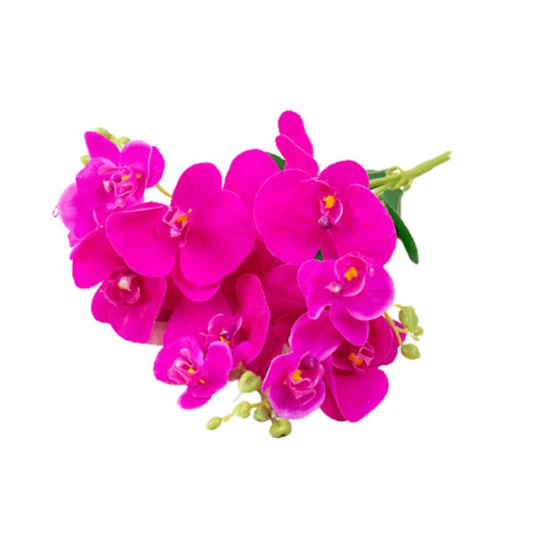 Kunstig Blomst Miljøvennlig Falmefri Blomst 15 Hoder Romantisk Kunstig Sommerfuglorkidé Blomsterdekorasjon