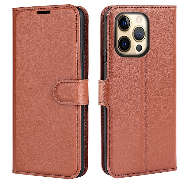 Etui til iPhone 13 mini brun Flip Tilpasning