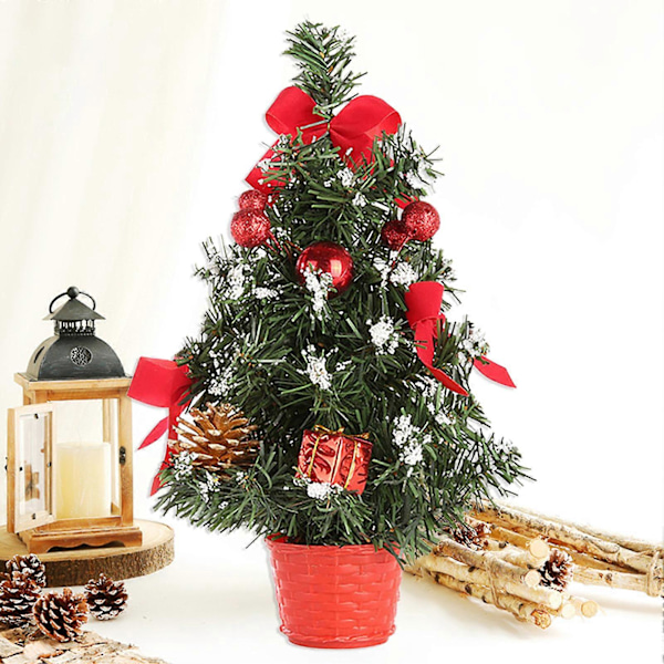 Kunstig juletre 3D Fargerikt DIY Skinnende Lite Juletre Juleutstyr Red