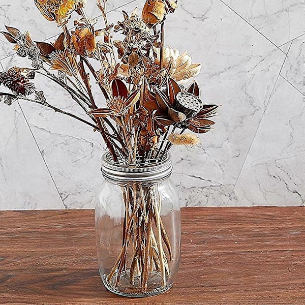 10 st Mason Jar Blomstergrodhållare Blomsterinsatsgaller för Blomsterarrangemang