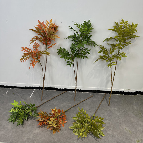 Nordisk Kunstig Grøn Bambusplante i Potte Moderne Boligindretning Stort Falsk Blomsterarrangement Autumn Green