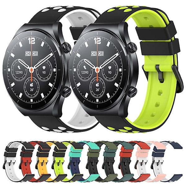 Tofarvet silikone urrem kompatibel med Xiaomi MI Watch S1