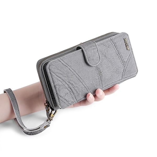 Etui til iPhone 13 mini grå Wallet med kortholder flip