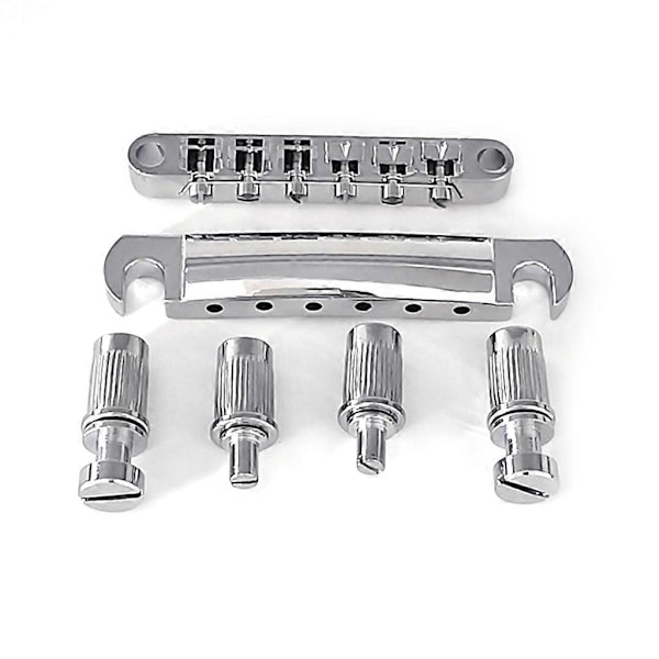 Gitar Roller Saddle Bro Tailpiece Øvre Nedre Strengbro med Bolter Chrome
