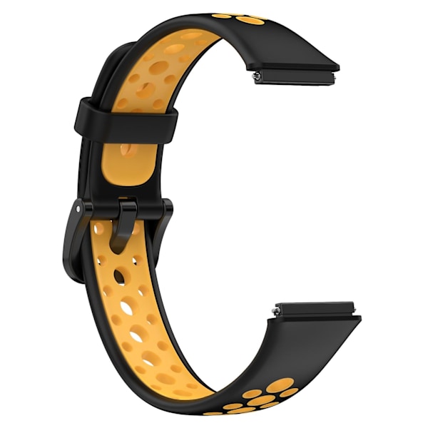 Sort Gul Sort Gul Åndbar Silikone Urrem kompatibel med Huawei Band 7 / 7 Nfc