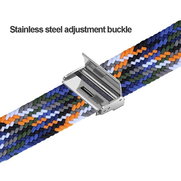 Fargerik Denim Fargerik Denim Nylon Flettet Stålspenne Klokkereim kompatibel med Xiaomi Mi Band 8