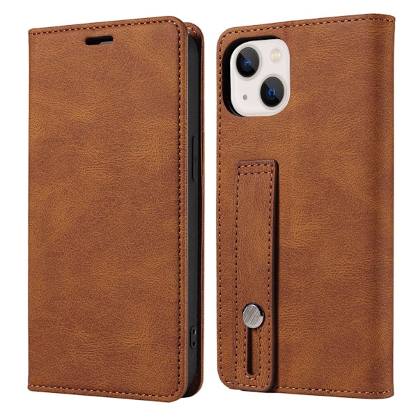 Etui til iPhone 16 Pro Max brun håndledsflip