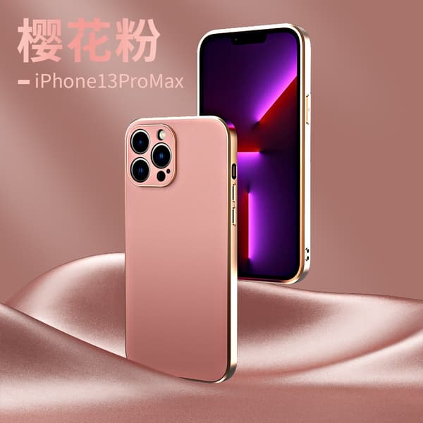 Etui til iPhone 13 Kirsebærblomst Pink Elektroplettering fint blødt læder high-end tekstur