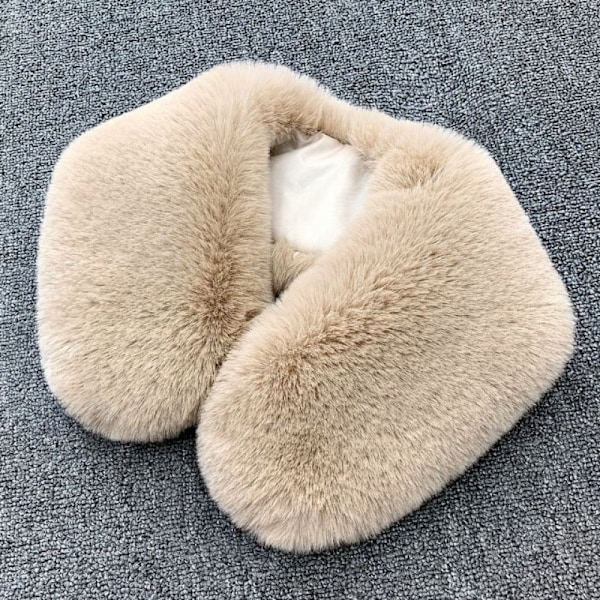 Dame falsk krage Avtakbar halvtykk Imitert Otter Khaki