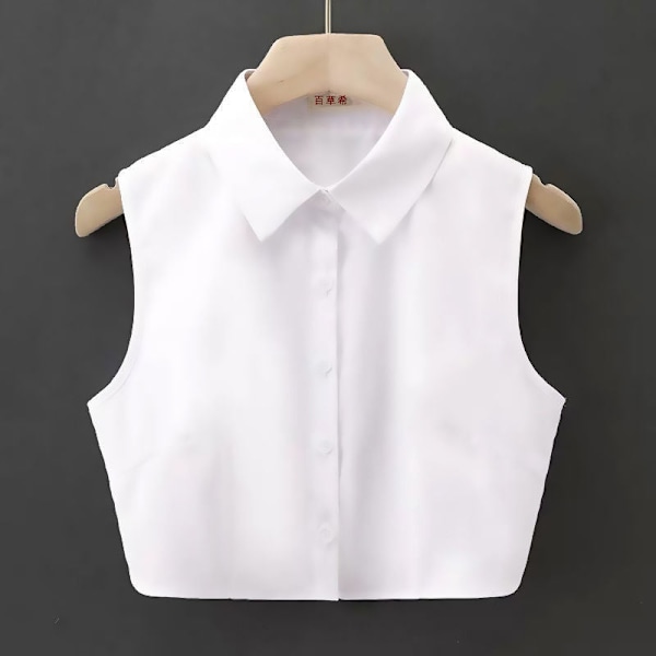 Dame falsk krage Avtakbar Allsidig Polyester Bomull Ve White collar M code