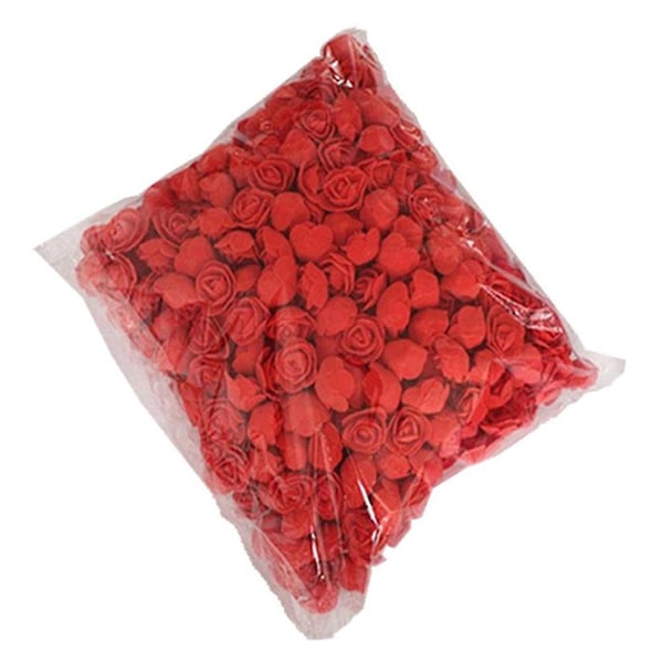 500 stk. PE Skum Rosehode Kunstig Blomst for DIY Bjørnedukke Bryllup Hus Dekor Red