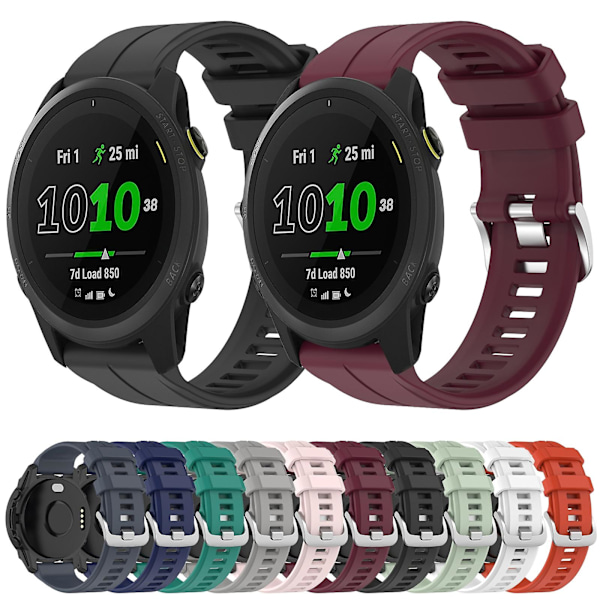 Mörkblått silikonarmband kompatibelt med Garmin erunner 745