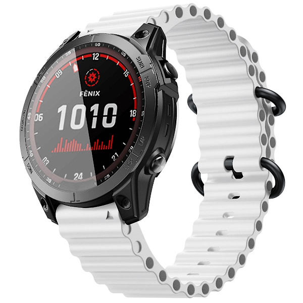 Silikonerem i Ocean-stil, kompatibel med Garmin Fenix 7