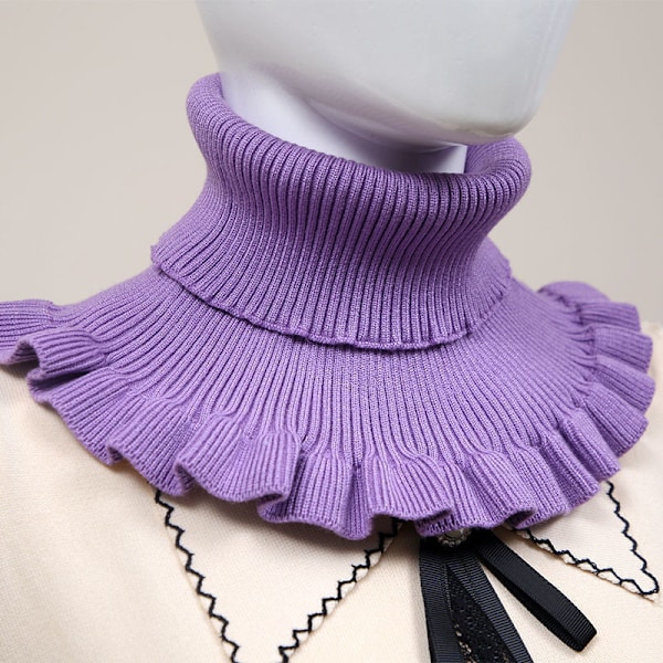 Dam Fejk Krage Avtagbar Halvscarf Halsduk Termisk H Light purple