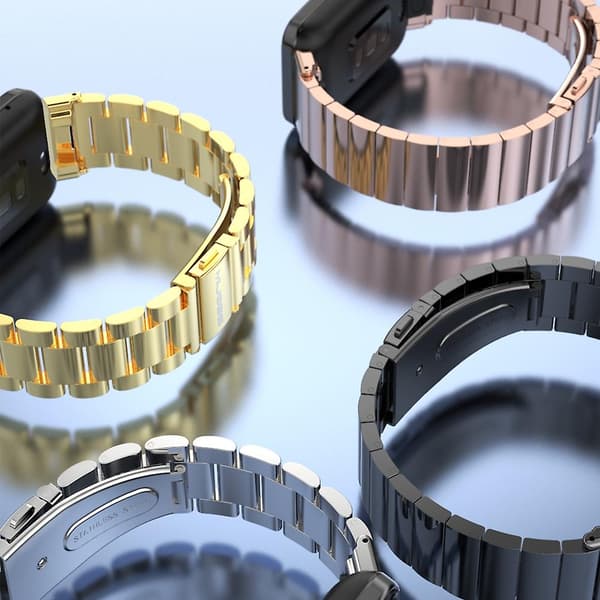 Sort Sort Rustfrit Stål Urrem kompatibel med Xiaomi Mi Band 7 Pro