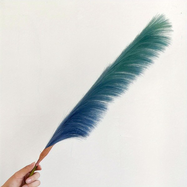 4-pak 80 cm Fluffy Pampasgræs Kunstig Pampas Bordvase Dekoration Stor Tørret Blomsterbuket H Blue 4 Pcs