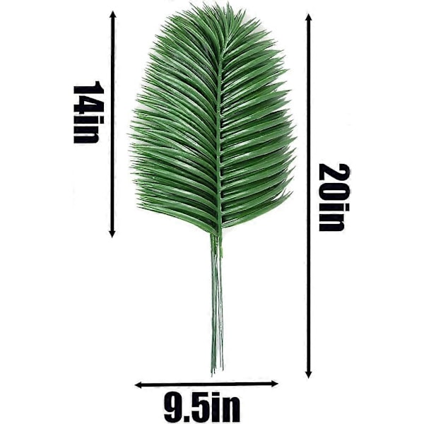 12 st Konstgjorda Palmblad Växter Falska Palmblad Tropiska Palmblad Grönska Växt för Blad Hawaiiansk Fest