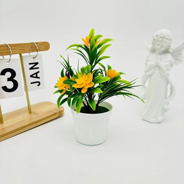 Konstgjorda Lotusblad: Set med 5 Små Krukväxter Bonsai för Utomhus- eller Inomhusdekoration – Perfekt för Purple Height 18CM*Width 11CM