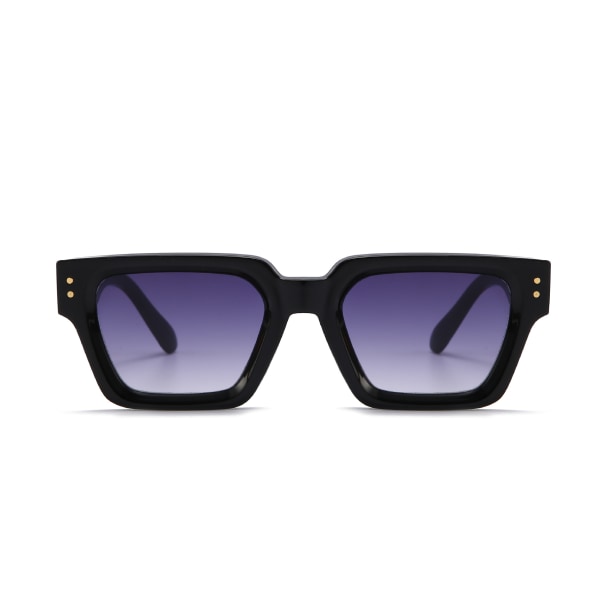 Retro fyrkantiga solglasögon Högkvalitativt vanligt mode i Hong Kong-stil UV-säkra solglasögon Black frame gradient blue piece