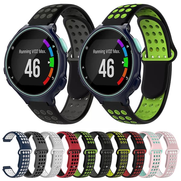 Grå Sort Grå Sort Silikone Urrem kompatibel med Garmin erunner 735 / 735xt