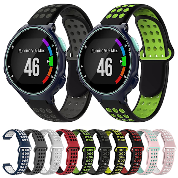 Grå Svart Grå Svart Silikon Armbandsur Kompatibelt med Garmin kompatibelt med Forerunner 735 / 735xt