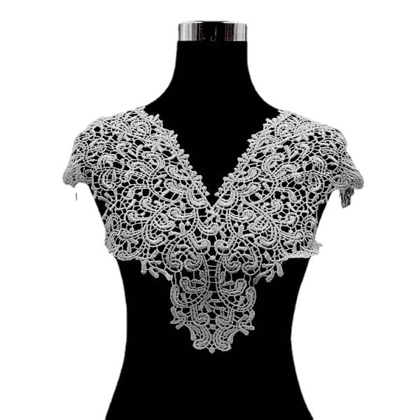 Dame falsk krave Aftagelig halv Broderet Polyester Fila Black Black