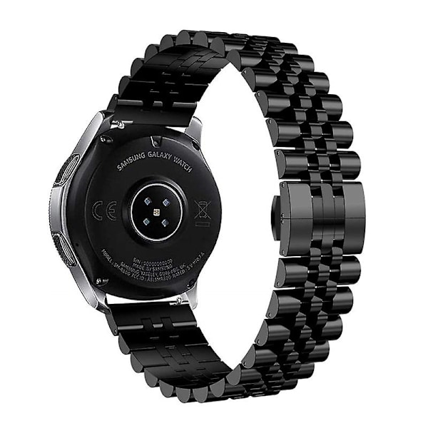 Sort Sort kompatibel med Huawei Watch 3 / 3 Pro Stållænke
