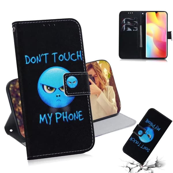 Fodral för iPhone 14 arg tecknad målad plånbok med korthållare Flip