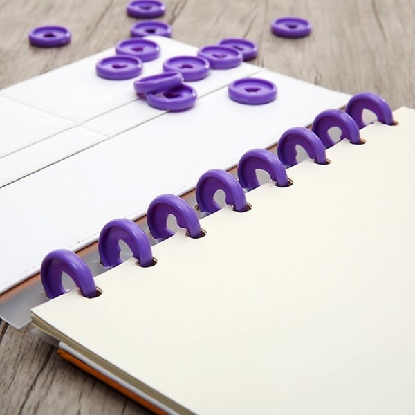 Solid Heart Pärmar Ringar Anteckningsböcker Diy Happy Planner Discs Purple