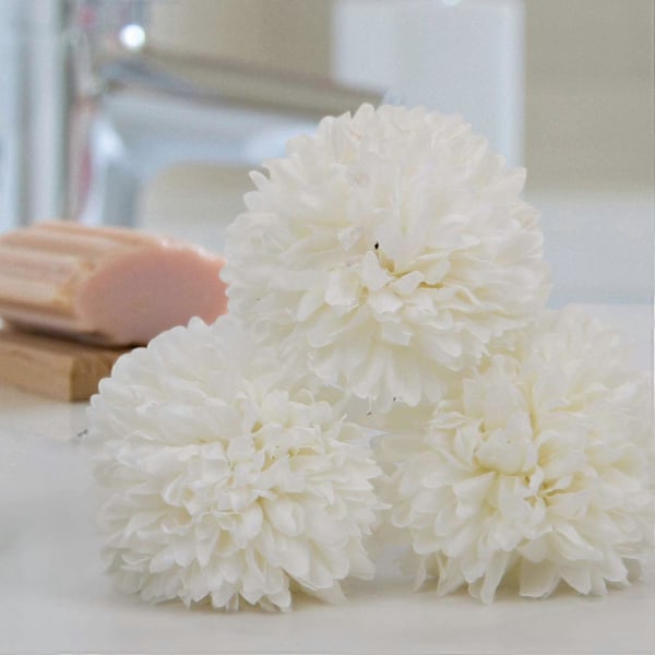 10 stk. Silkekrysantemum Ball Buketter Hortensia for Bryllup White