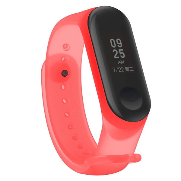 Punainen silikoninen ranneke, yhteensopiva Xiaomi Mi Band 3 & 4 kanssa